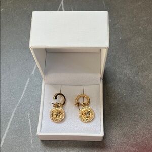 Versace Gold and Silver Medusa Earrings